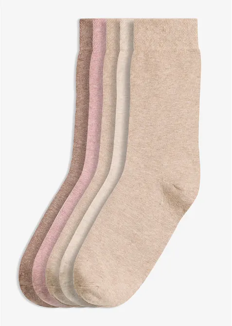 Sokker med kanter som ikke strammer og &oslash;kologisk bomull (5-pack), bonprix