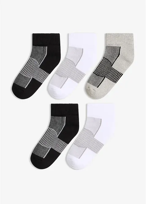 Ankelsokker med frott&eacute; p&aring; innsiden (5-pack), bonprix