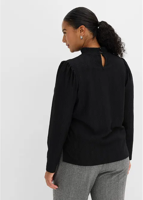 Trikotbluse med puffermer, bonprix