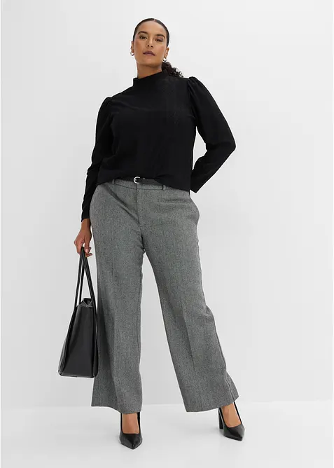 Trikotbluse med puffermer, bonprix