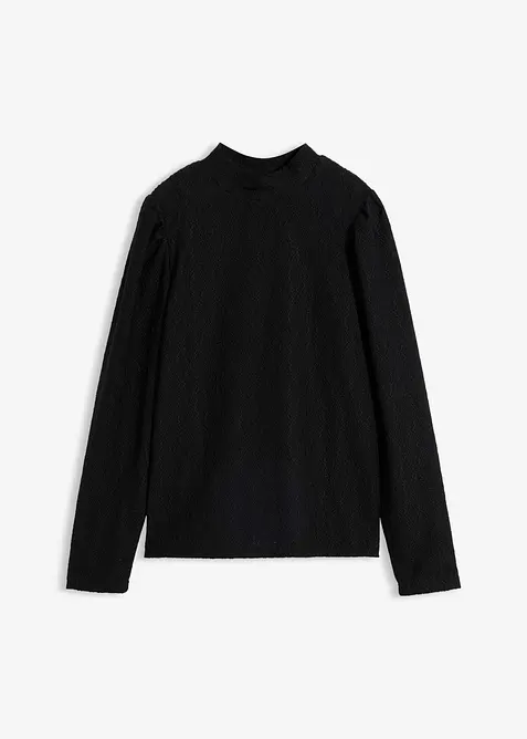 Trikotbluse med puffermer, bonprix
