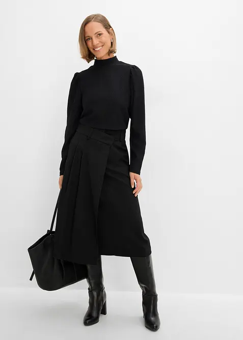 Trikotbluse med puffermer, bonprix