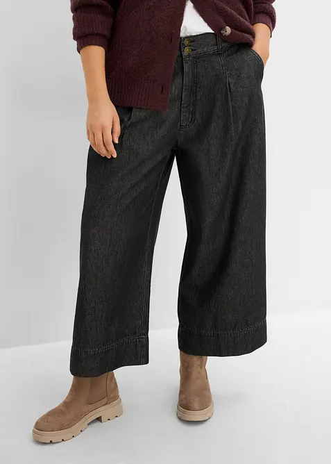 Kortere wide leg jeans, bonprix