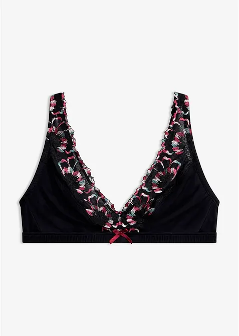 Bralette uten spiler med nydelig broderi, bonprix