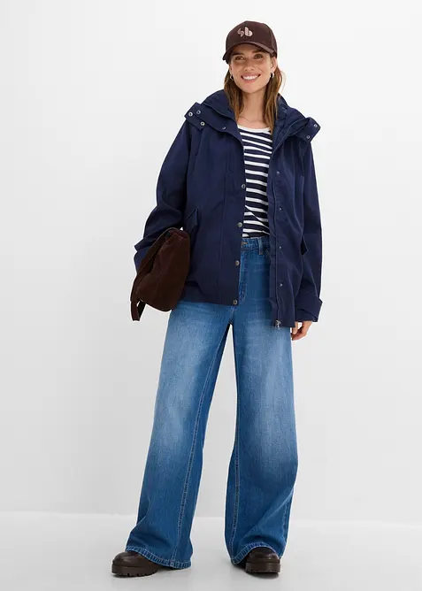 Vannavvisende lang 3-i-1-jakke, vest, bonprix