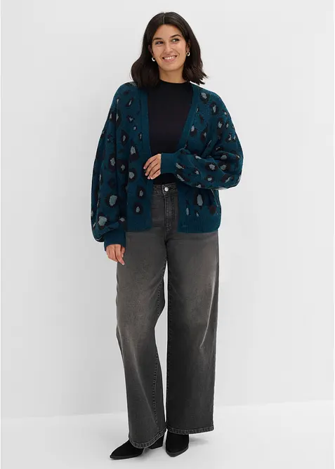 Cardigan med jacquardm&oslash;nster, bonprix