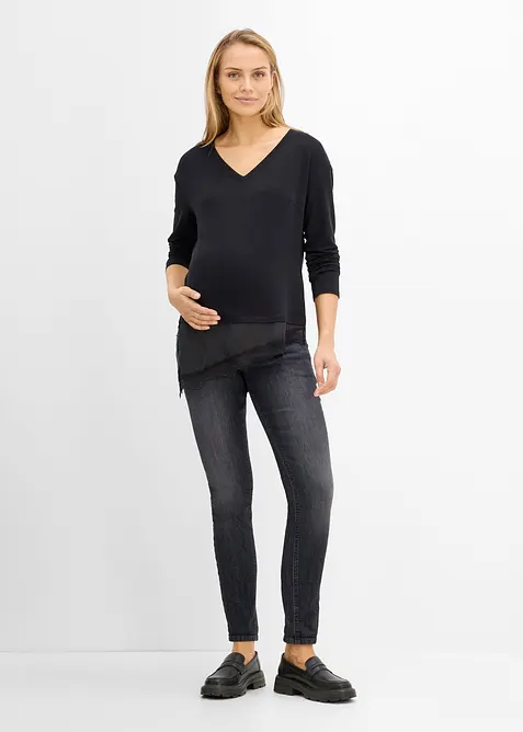 Elastiske mama jeans med &oslash;kologisk bomull, skinny, bonprix