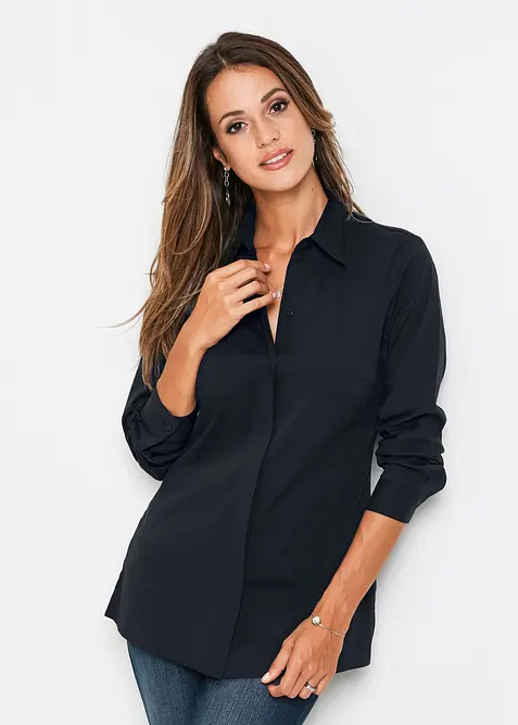 Lang stretchbluse, bonprix