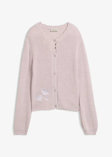 Grovstrikket cardigan i bomullsmiks, bonprix