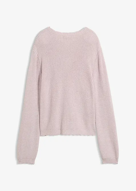 Grovstrikket cardigan i bomullsmiks, bonprix
