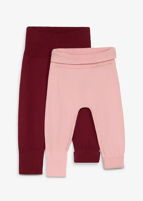 Myk strikkebukse til &aring; vokse i av bomullsmiks (2-pack), bonprix