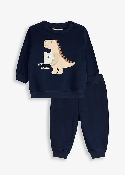 Sett med sweatshirt og bukse i 100% &oslash;kologisk bomull (2 deler), bonprix