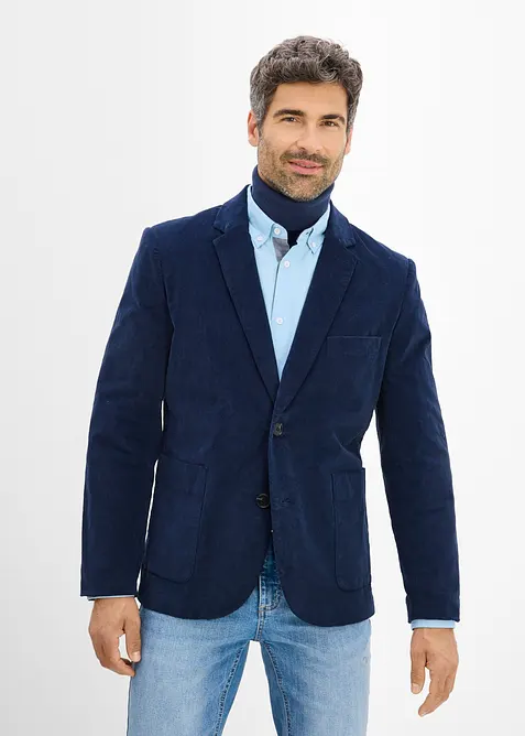 Blazer i kordfl&oslash;yel med stretch og regular fit, bonprix
