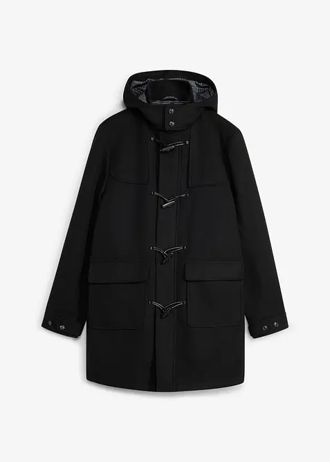 Varmende duffelcoat i ullstil, bonprix