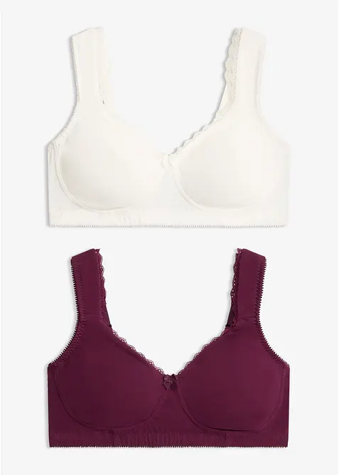 Minimizer-T-skjorte-BH uten spiler med &oslash;kologisk bomull (2-pack), bonprix