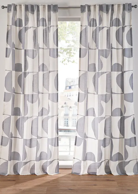 Semitransparent gardin i resirkulert polyester (1-pack), bonprix