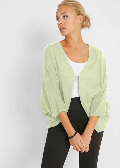 Finstrikket cardigan i 100% bomull, bonprix