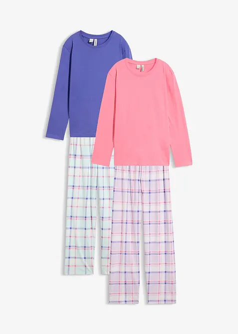 2 pyjamaser i 100% &oslash;kologisk bomull (4-delt sett), bonprix