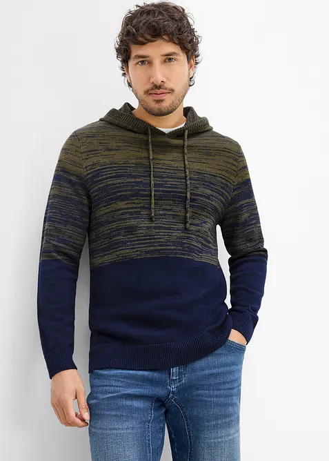Finstrikket hettegenser i regular fit, bonprix