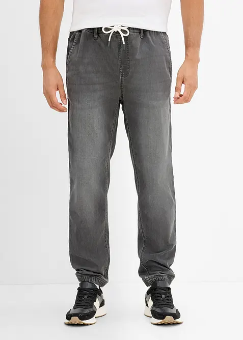 Regular fit denimjoggers med stretchlinning, straight, bonprix