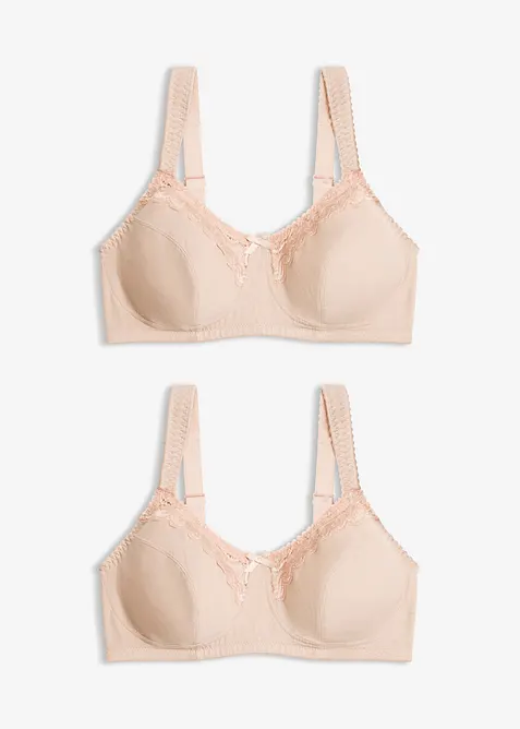 BH uten spiler med &oslash;kologisk bomull (2-pack), bonprix