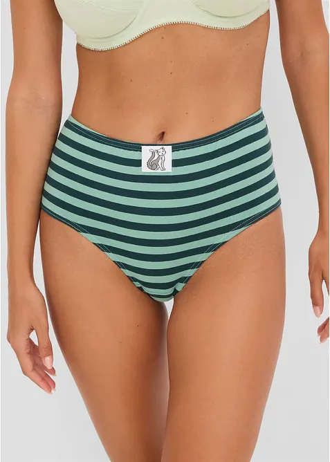 Truse med h&oslash;y midje og myk bomull (4-pack), bonprix