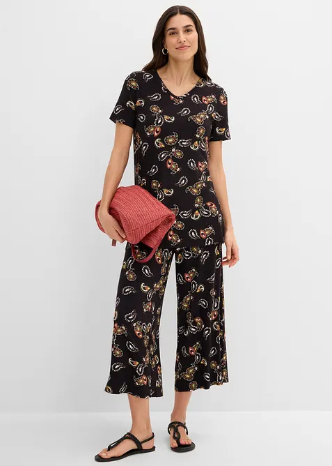 Topp og culotte i lett viskosemiks (2-delt sett), bonprix