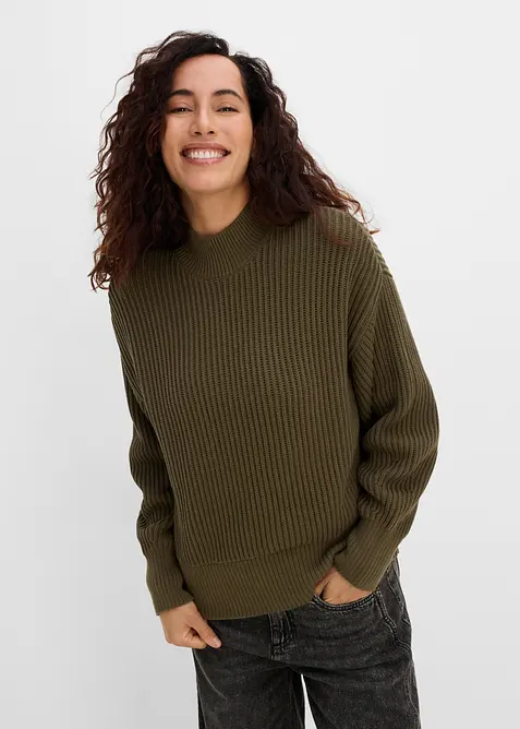 Oversized genser i 100% bomull, bonprix