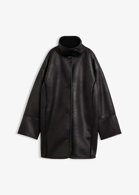 Oversized jakke i imitert lammeskinn, bonprix