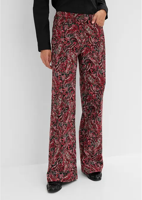 Wide Leg-stretchbukse med bomull, bonprix