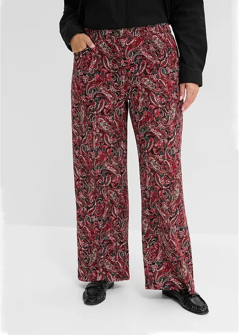 Wide Leg-stretchbukse med bomull, bonprix