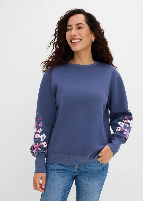 Sweatshirt i bomullsmiks, bonprix