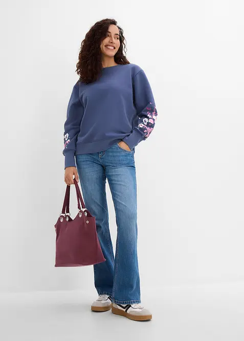 Sweatshirt i bomullsmiks, bonprix
