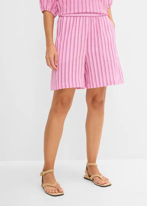 Pull on-shorts i 100% bomullsmusselin, bonprix