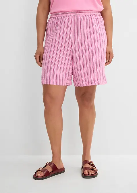 Pull on-shorts i 100% bomullsmusselin, bonprix