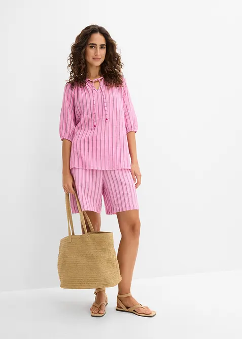 Pull on-shorts i 100% bomullsmusselin, bonprix