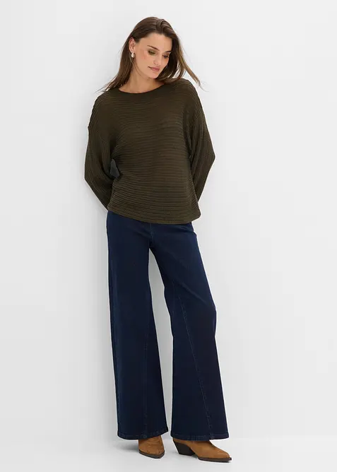 Oversized genser med hullm&oslash;nster, bonprix