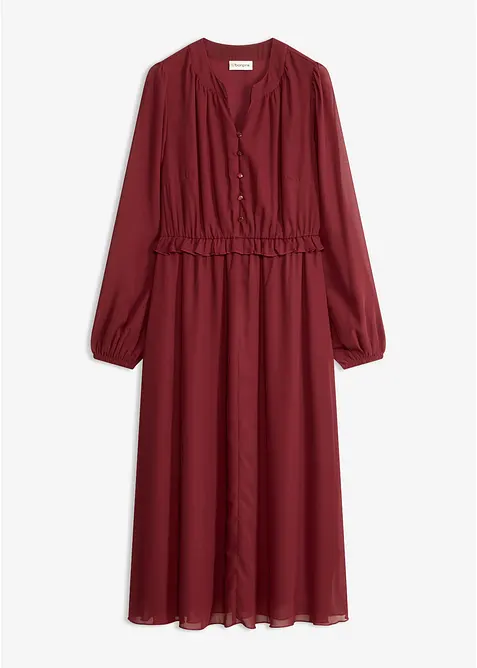 Chiffonkjole med utsvingt skj&oslash;rt, bonprix