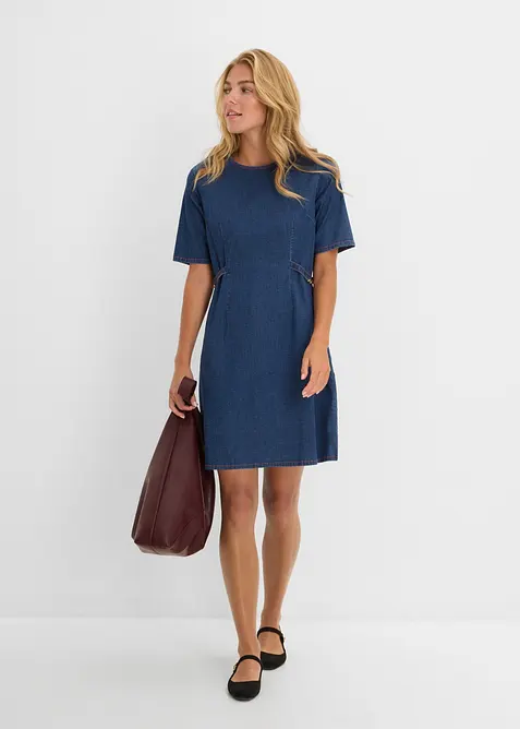 Jeanskjole av bomull med stretch, bonprix