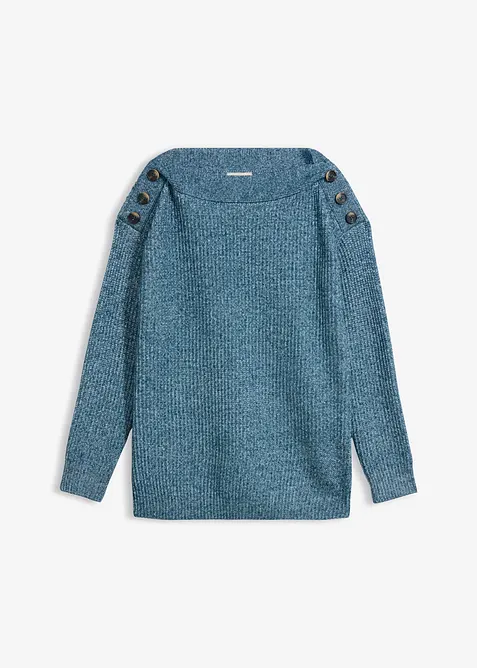 Oversized genser med knapper, bonprix