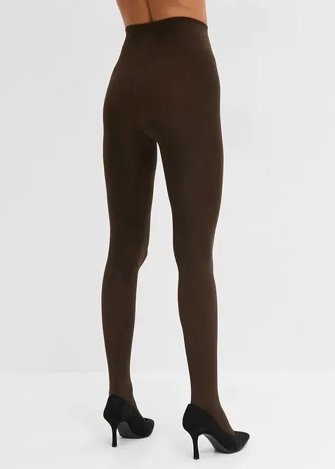 Varmende str&oslash;mpebukse med myk fleece 140 DEN (2-pack), bonprix