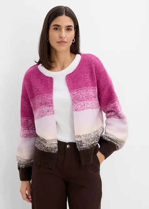 Grovstrikket cardigan i myk garnmiks med ull, bonprix