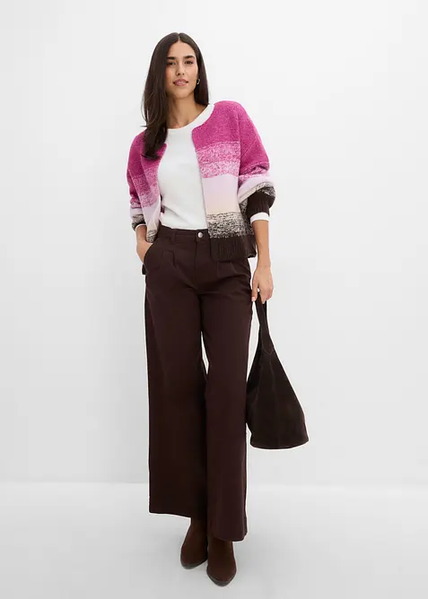 Grovstrikket cardigan i myk garnmiks med ull, bonprix