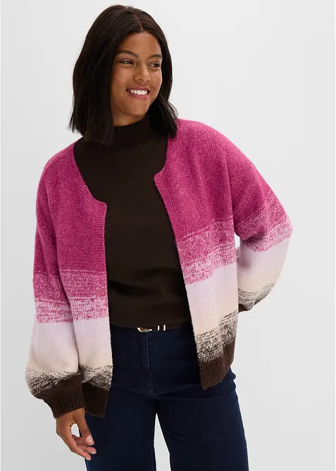 Grovstrikket cardigan i myk garnmiks med ull, bonprix