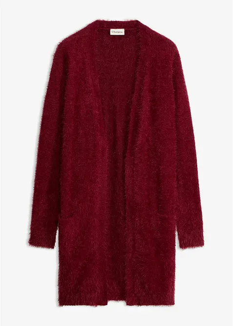 Lang strikkejakke i  fluffy stil, bonprix
