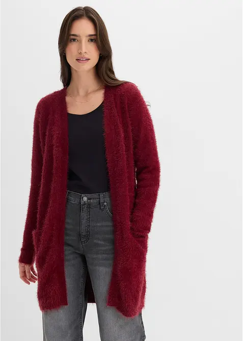 Lang strikkejakke i  fluffy stil, bonprix