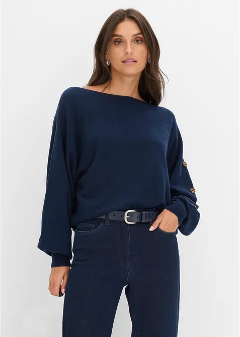 Genser med knappedetaljer, bonprix