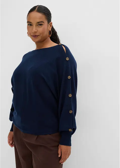 Genser med knappedetaljer, bonprix