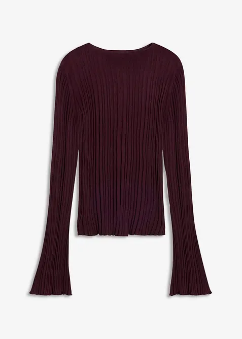 Halvtransparent, strikket topp, bonprix