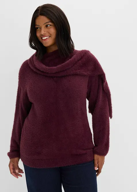 Oversized genser med skjerf, bonprix